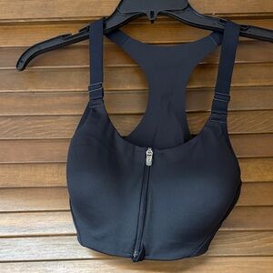 All in Motion Black Zip-Front Sports Bra